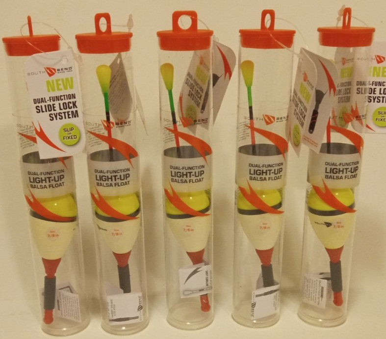 5-piece LOT  7/8" Light Up Balsa pole slip Float Bobbers crappie night glow