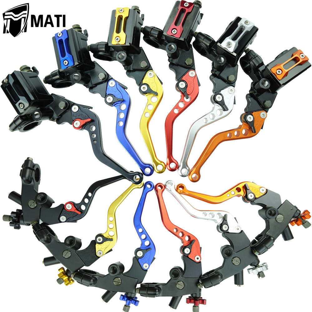 Universal 7/8'' Motorcycle CNC Brake Master Cylinder Reservoir Clutch Lever Set