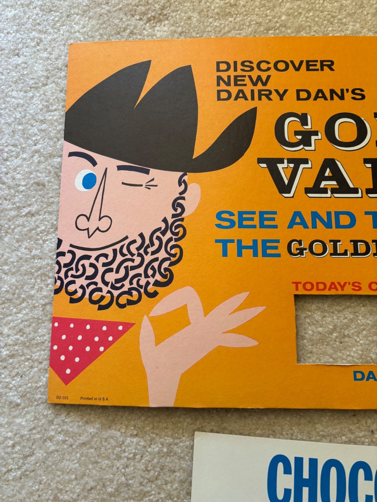 1962 Vintage Dairy Dan Inc. Ice Cream, Daily Flavor Menu Board