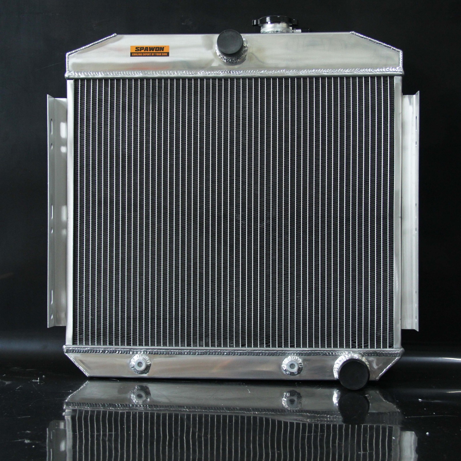 4 Rows SPAWON Radiator For Chevrolet Bel Air Base 3.8L L6 56mm 1955-1956 AT 5056