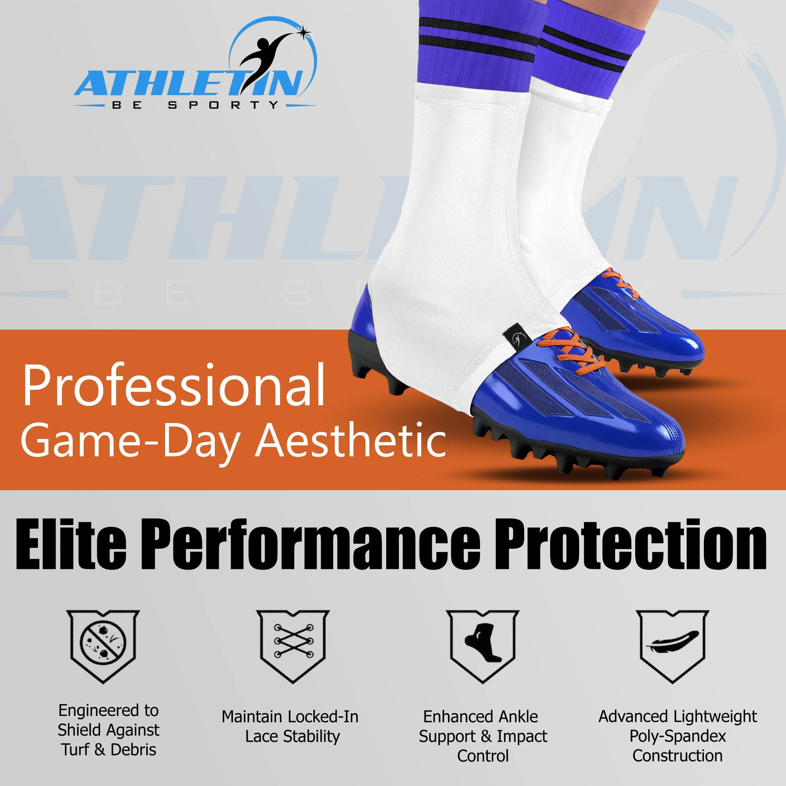 Football Cleats Cover Shoe Spats by Athletin Be Sporty - Pair
