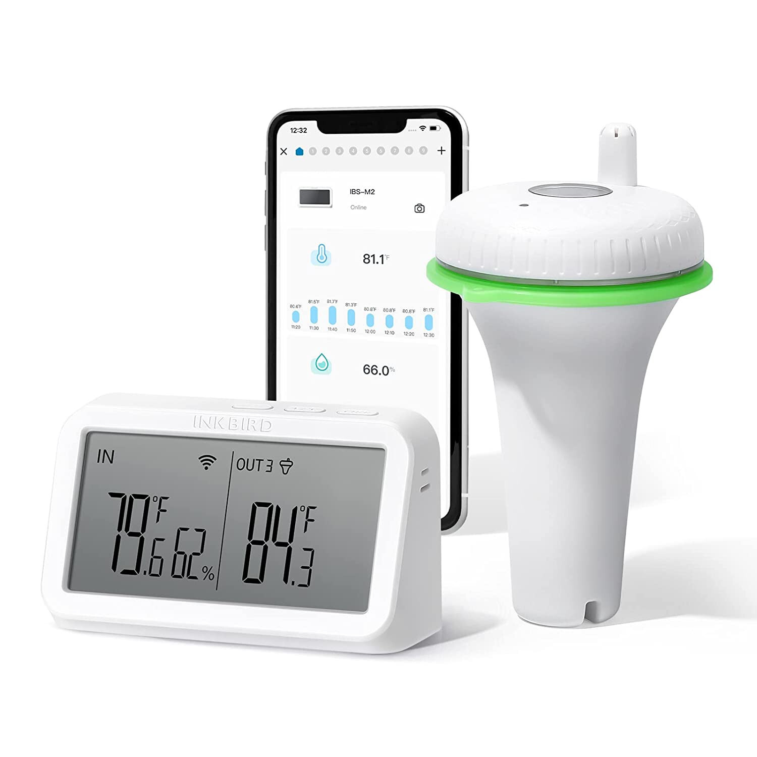 INKBIRD Floating Pool Thermometer Wi-Fi Gateway Combo Wireless App Control Ponds