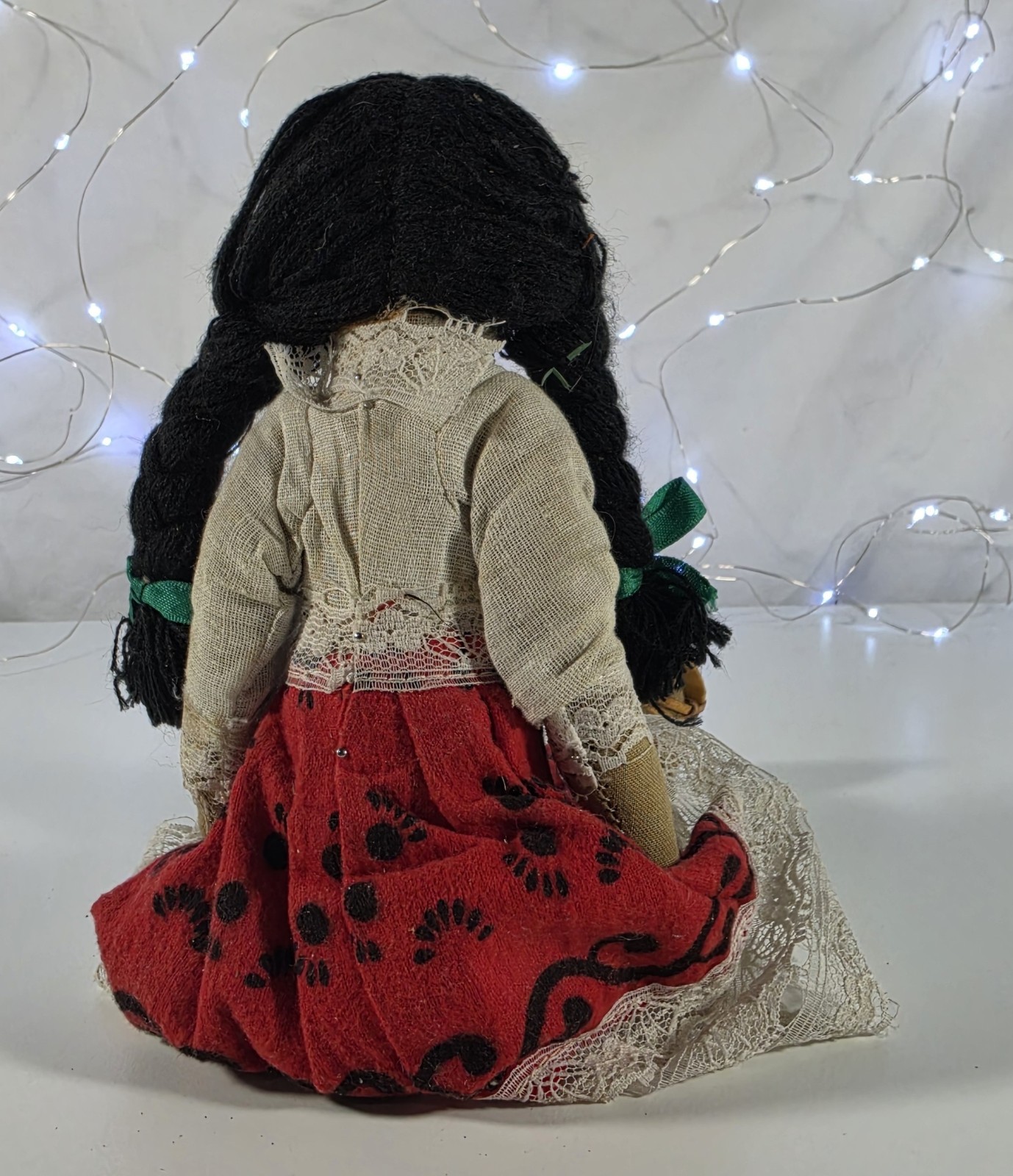 Vintage Mexican Folk Art Doll 12" Some Damage and Stains See Photos (A37)