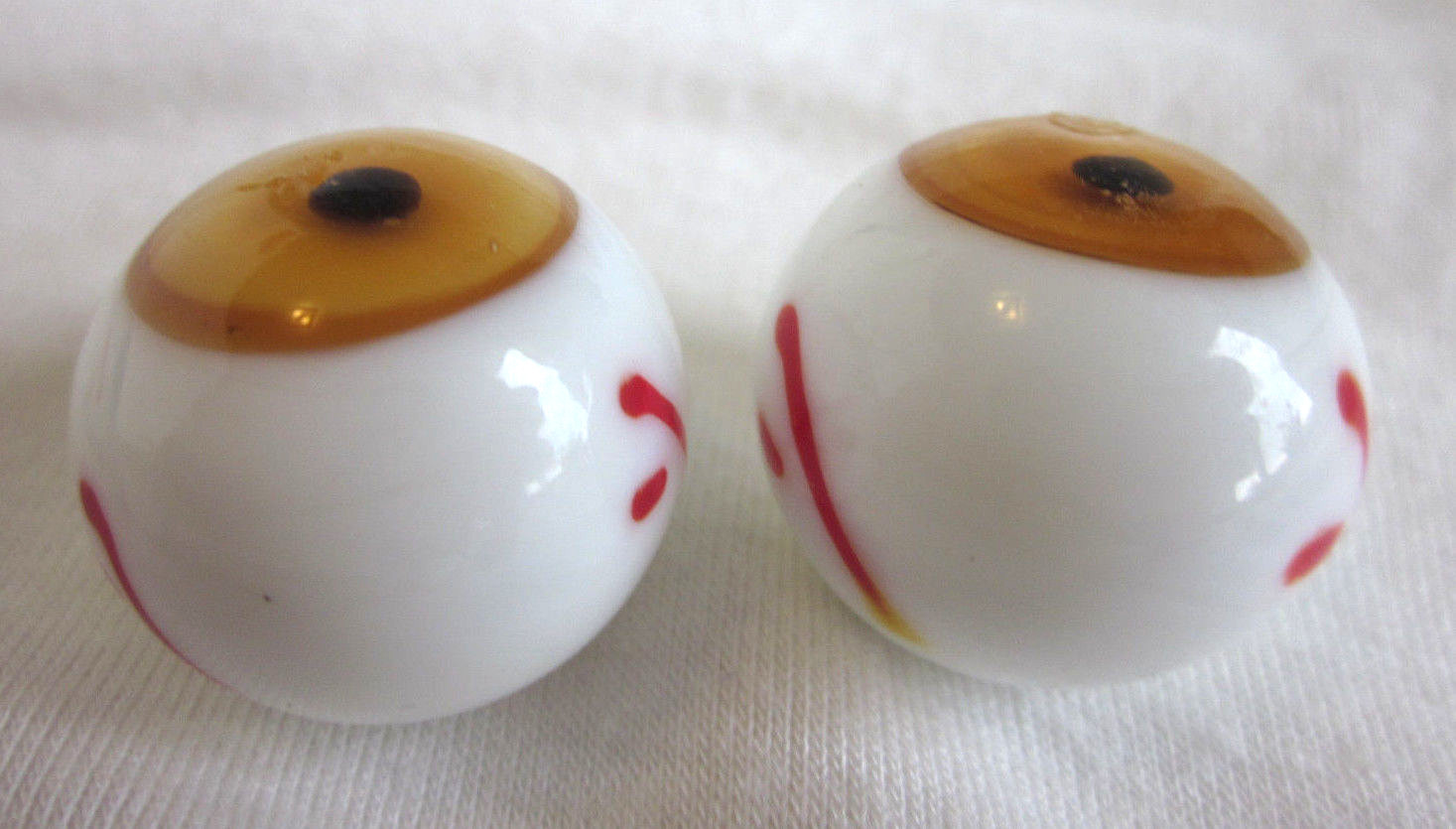(2) EYEBALL Marbles eyes (blue or brown) Handmade art glass ball 3/4"