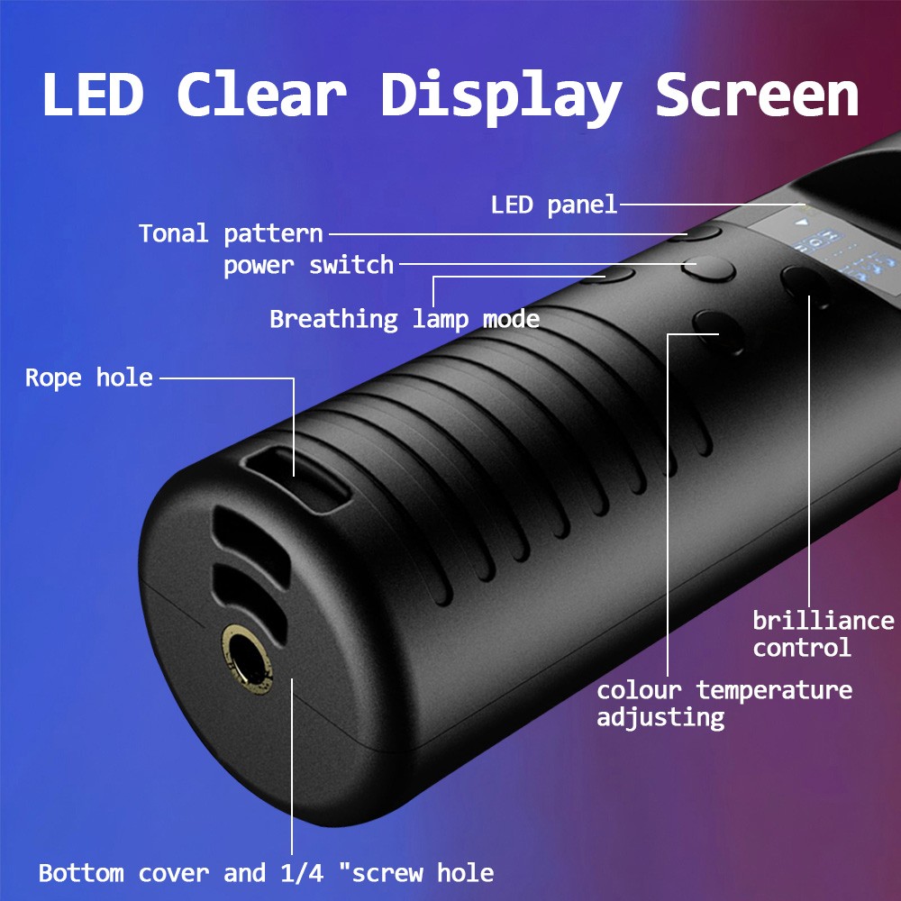 RGB LED Photography Lighting Portable Wand Handheld LED Video Light