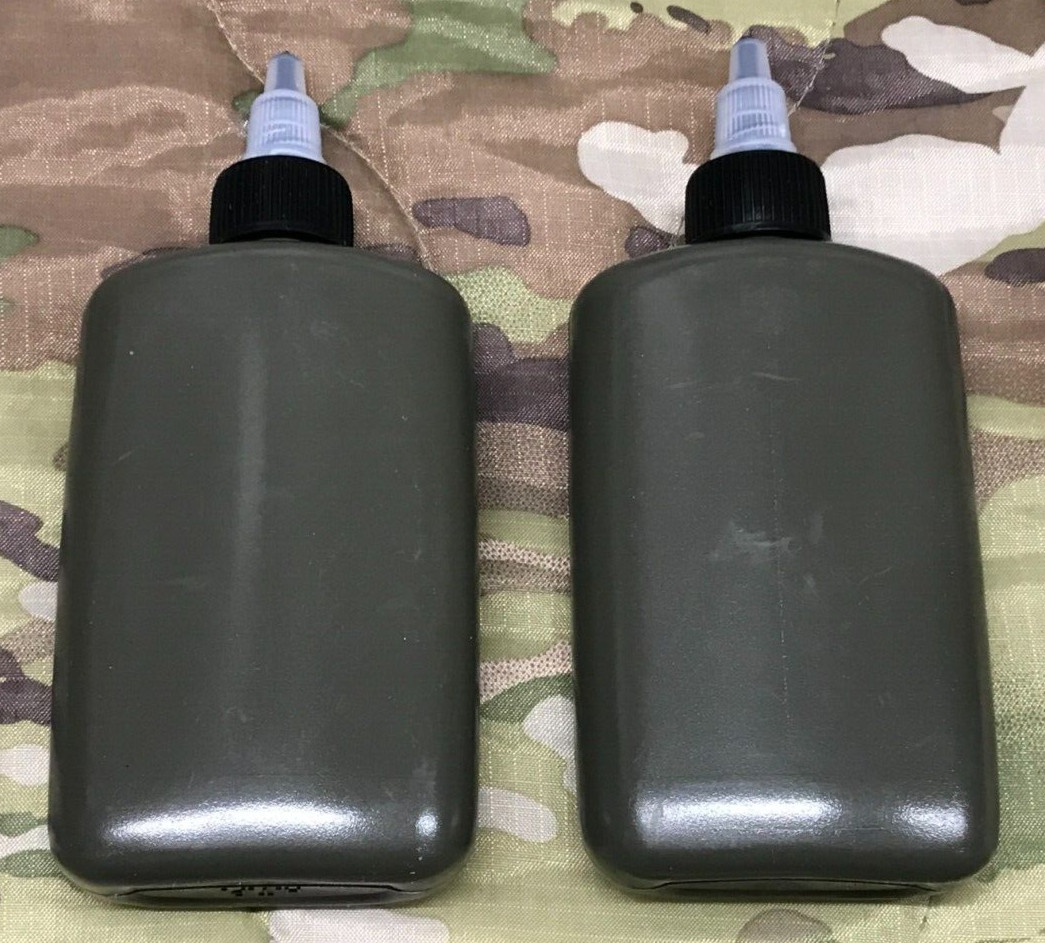 CLP LSA Weapons Oil bottle 4 oz Empty OD Green NOS 2 Each