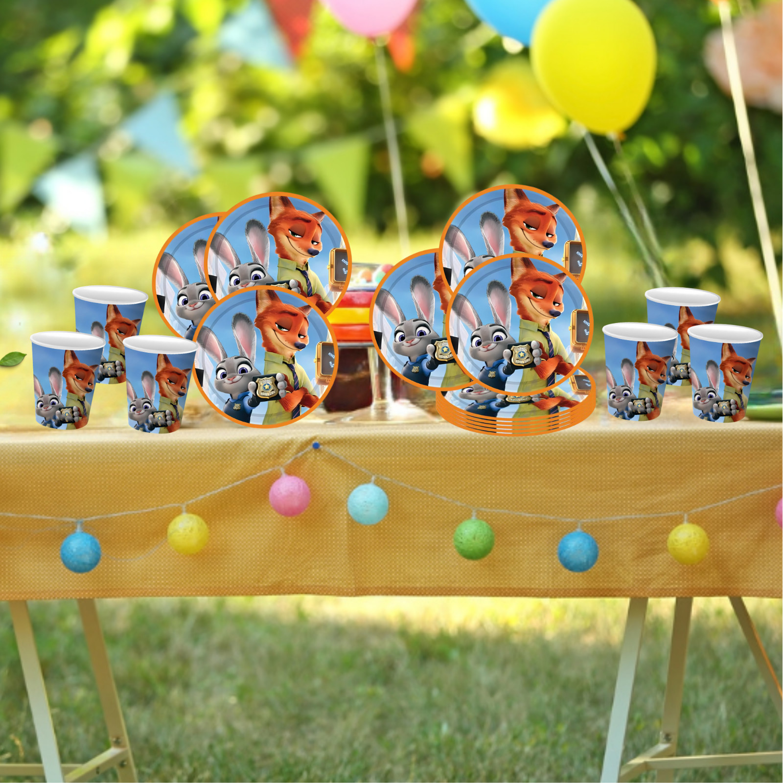 ZOOTOPIA tableware plate birthday party supplies favor centerpiece decoration