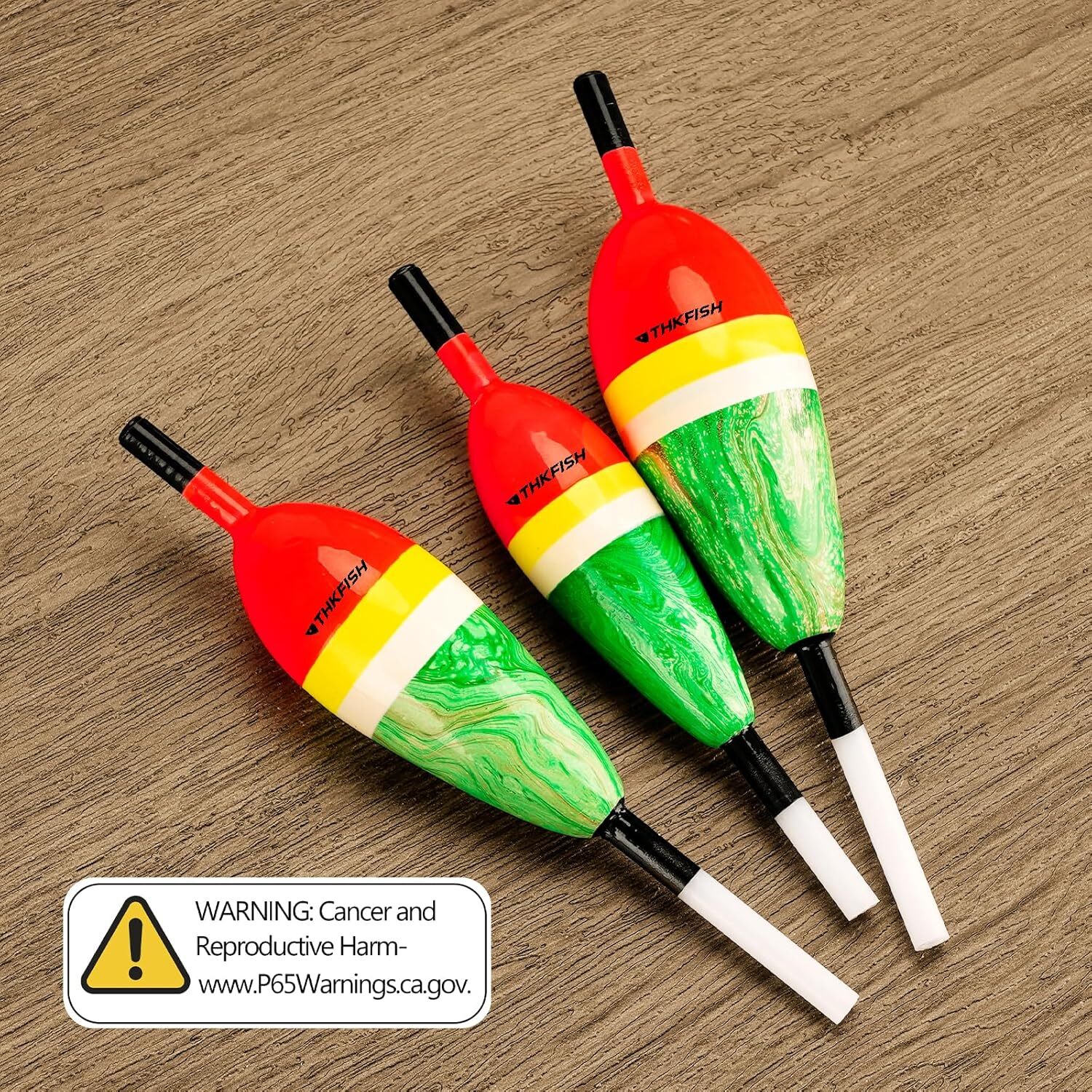 THKFISH 5PCS Bobbers for Fishing Buoyant Balsa Wood Body Slip Bobbers Floats US