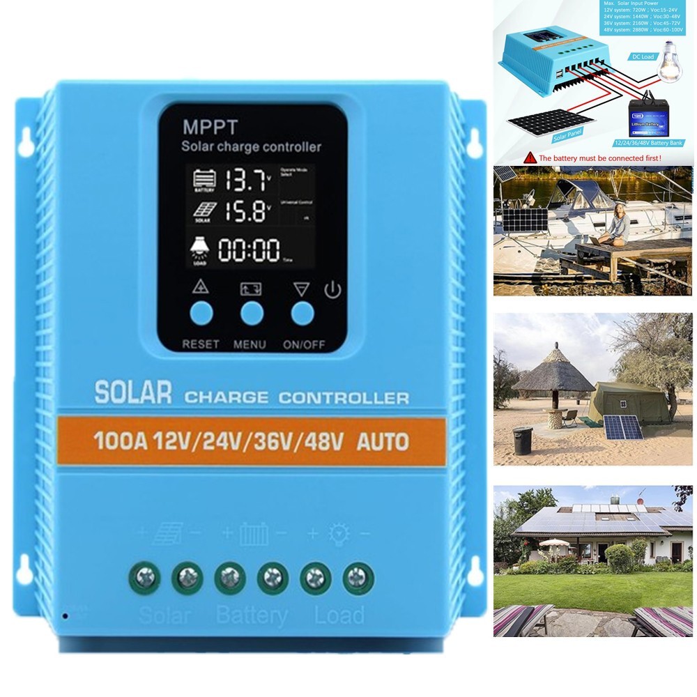 4800W 100A MPPT Solar Charge Controller 12V/24V/36V/48V Battery PV Regulator NEW