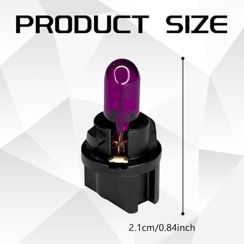 10PCS Car T5 Instrument Light, Car Dashboard Halogen Bulbs，12V 1.2W Purple