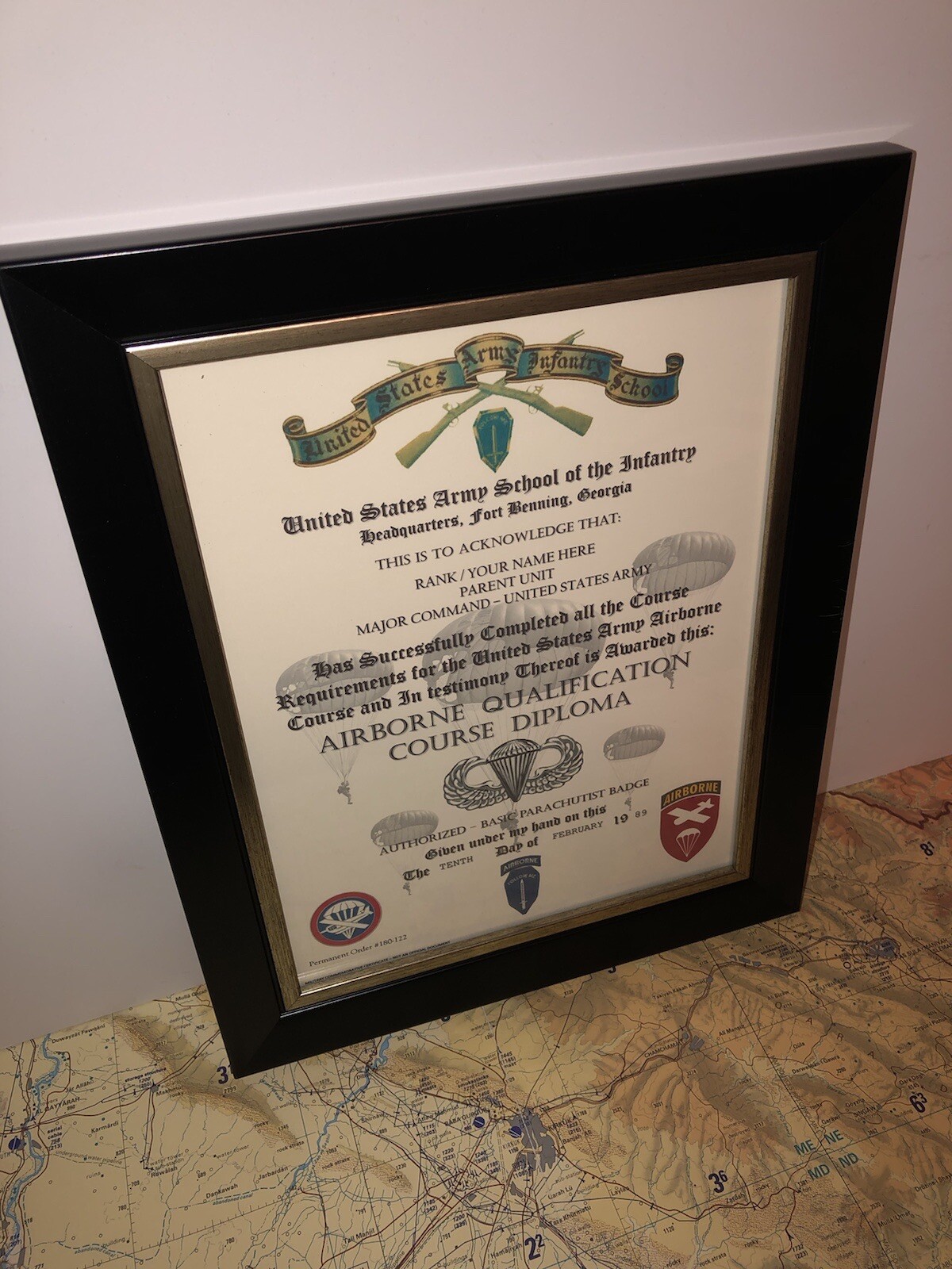 AIRBORNE QUALIFICATION COURSE DIPLOMA (COMMEMORATIVE CERTIFICATE)