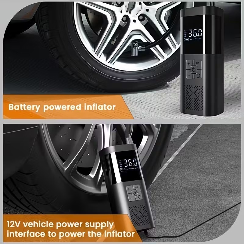 Car Bike Tire Inflator Pump Portable Battery Rechargeable Air Compressor Digital