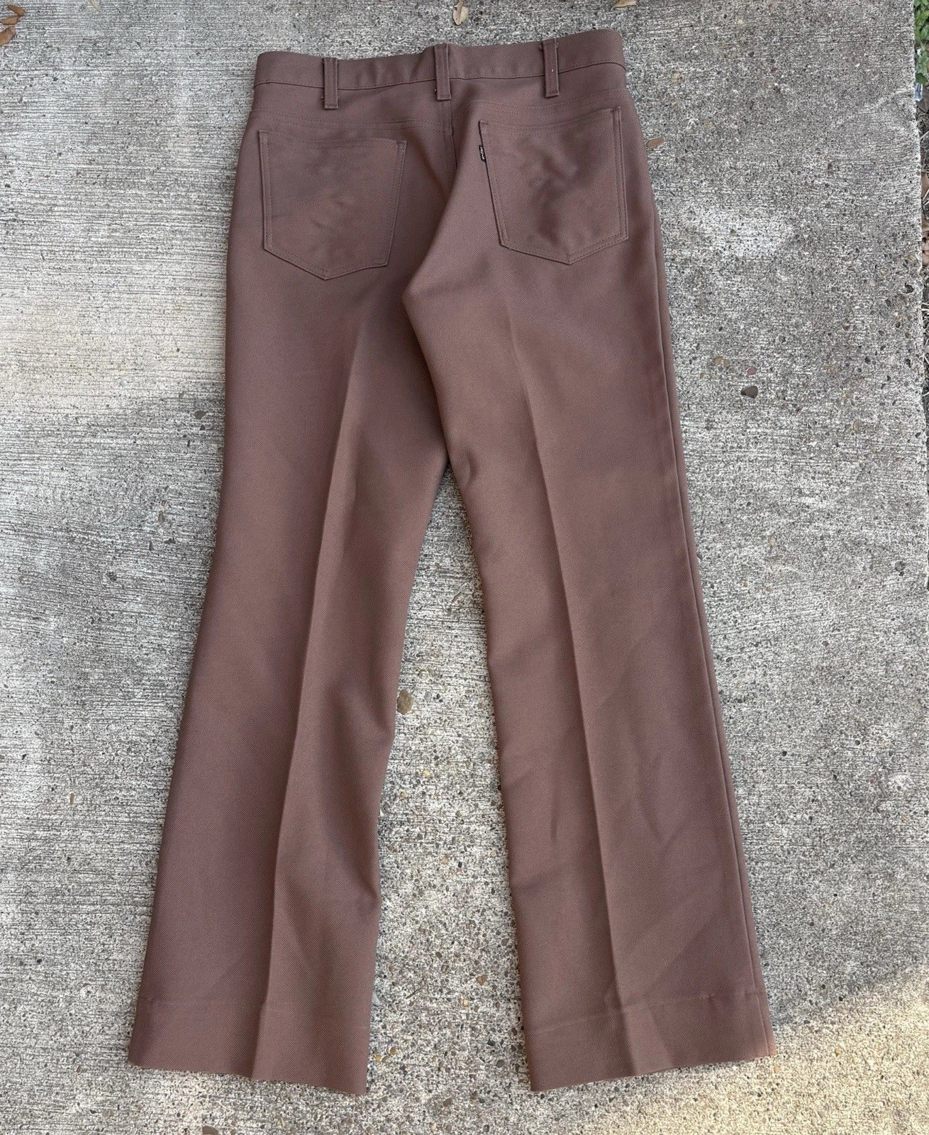 VTG 70s Levi’s Polyester Brown Flared Leg Western Disco Pants Talon USA Hippy
