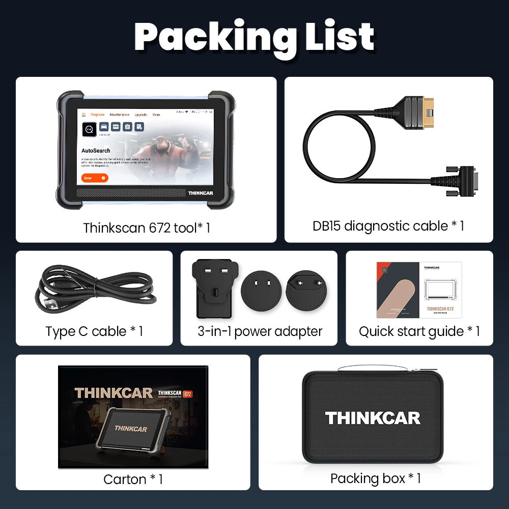 THINKSCAN 672 OBD2 Scanner ALL System Car FCA Code Bidirectional Diagnostic Tool