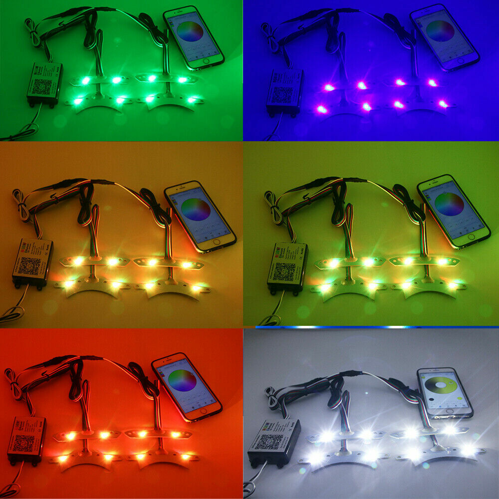 For 2015-20 Dodge Charger Bluetooth APP RGBW Multi-Color LED DRL Board Headlight