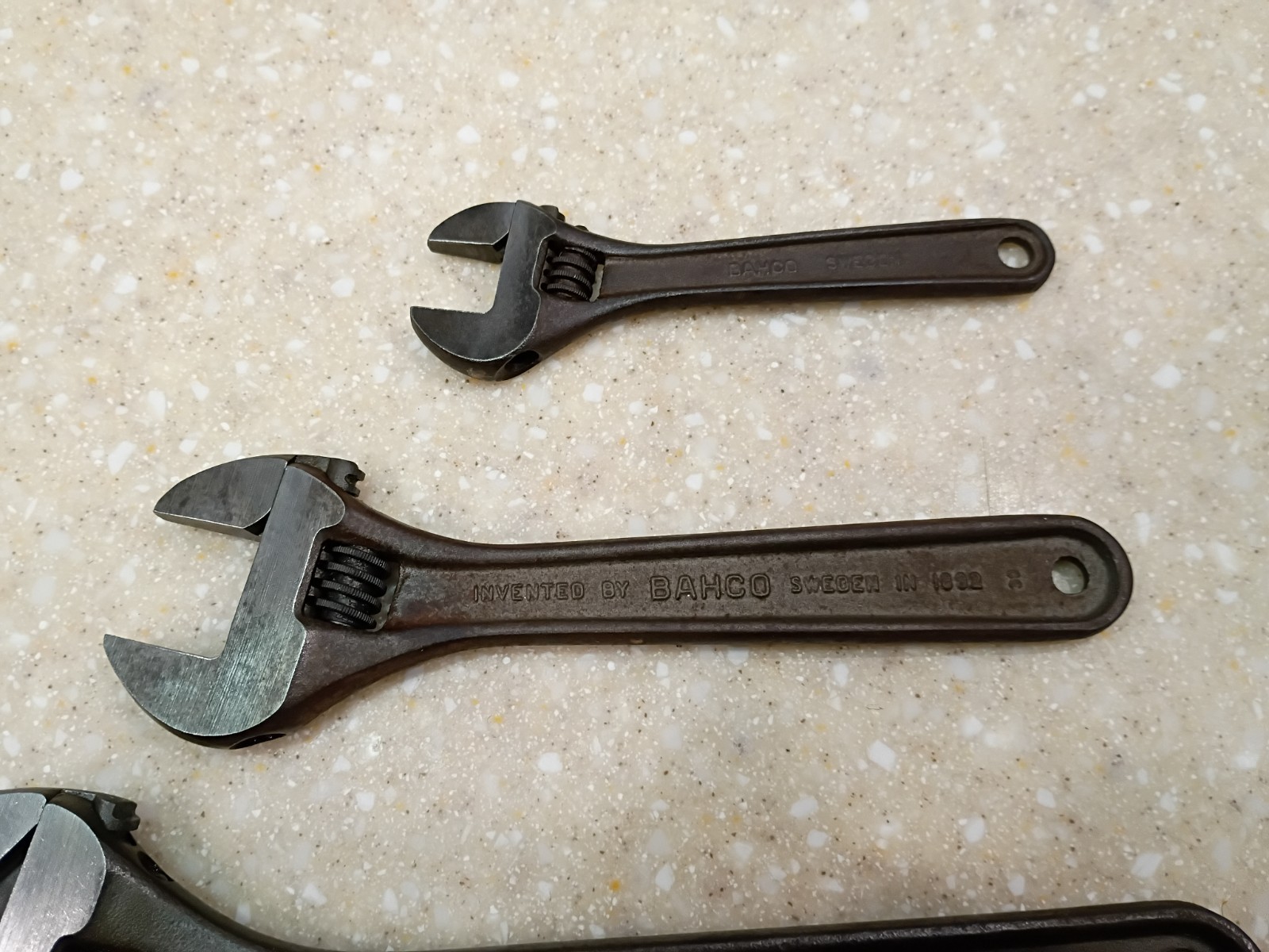 Vintage set of 4 Bahco Sweden Adjustable Wrenches spanner monkey 12" 8" 6" 4"