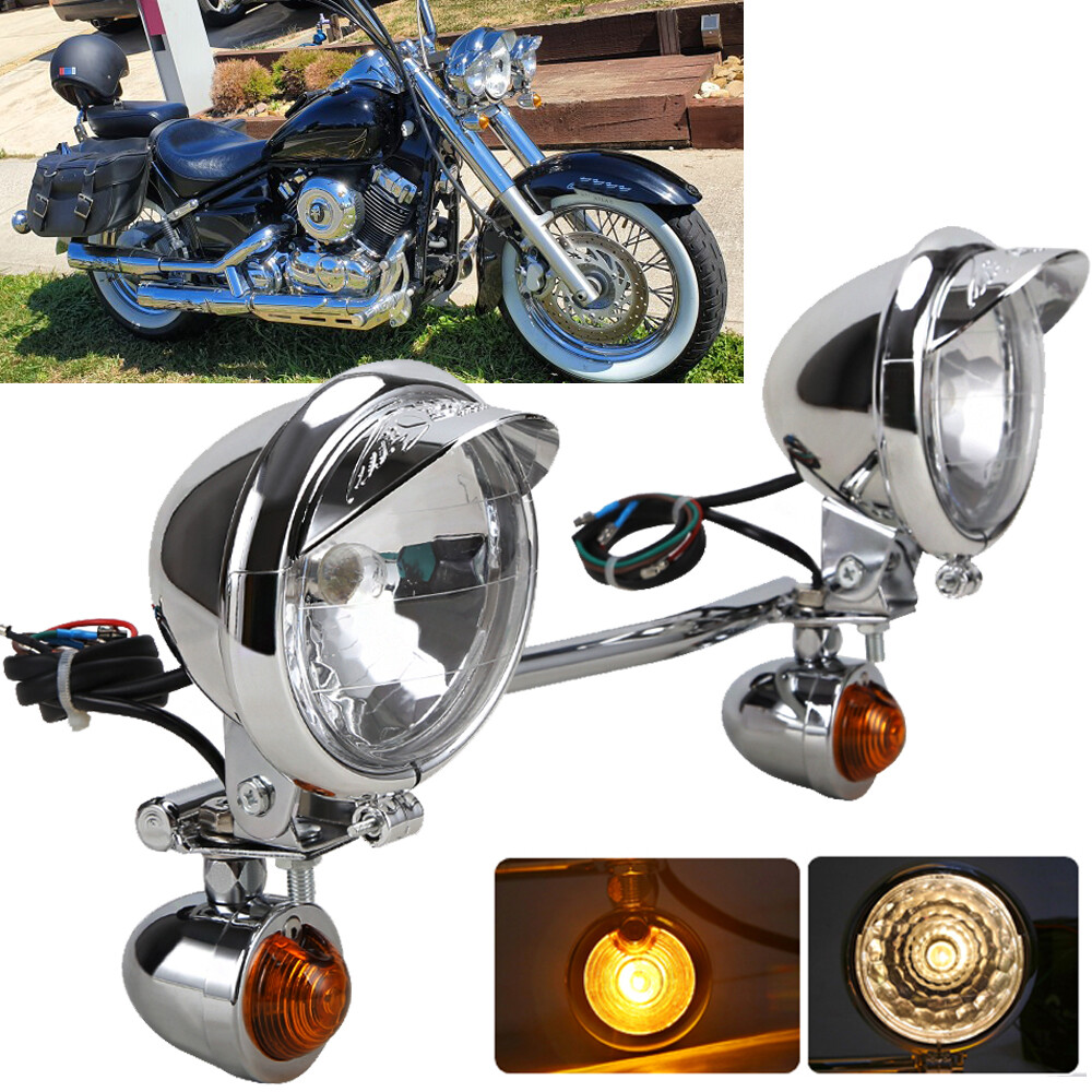 Driving Fog Spot Light Bar With Passing Turn Signal Lamp For Harley Motorcycle