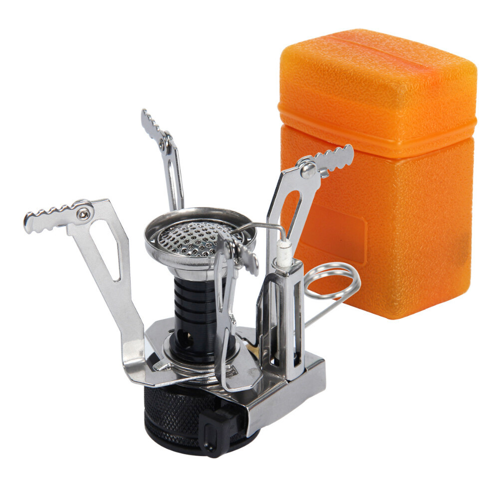 Portable Gas Camping Stove Butane Propane Burner Outdoor Hiking Picnic+Cookware