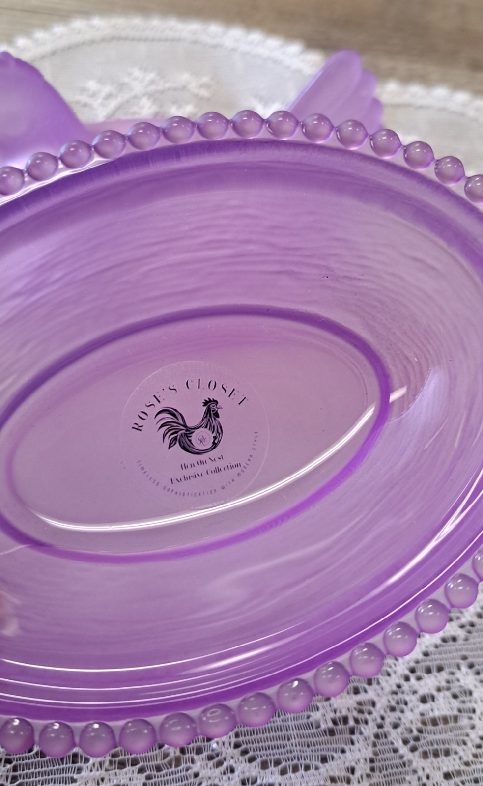 Set Of 6 Hen On Nest, COMPLETE SET OF SATIN ROSE'S CLOSET