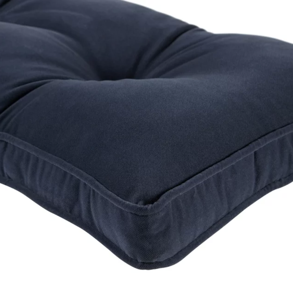 Blue 4 piece Nook Cushion Set Corner Bench Booth Seat Dining Breakfast Kitchen