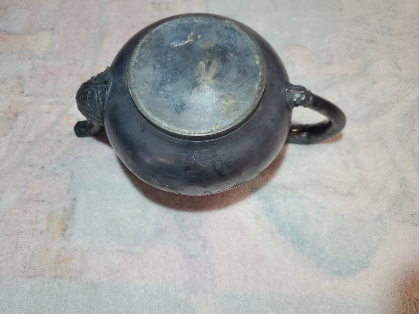 Beautifully hand-carved antique silver-plated teapot