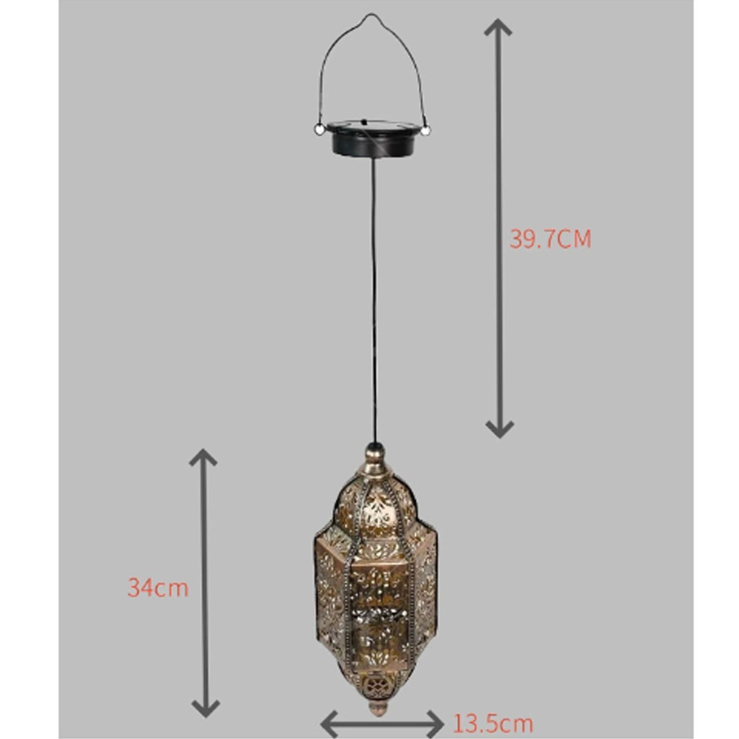 Hanging Solar Lights Outdoor Garden Decorative Solar Lantern Waterproof Metal US