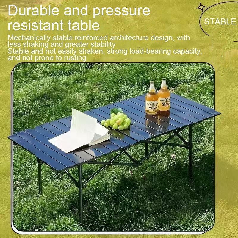 Foldable and portable aluminum camping table, portable/height adjustable, 1 pcs