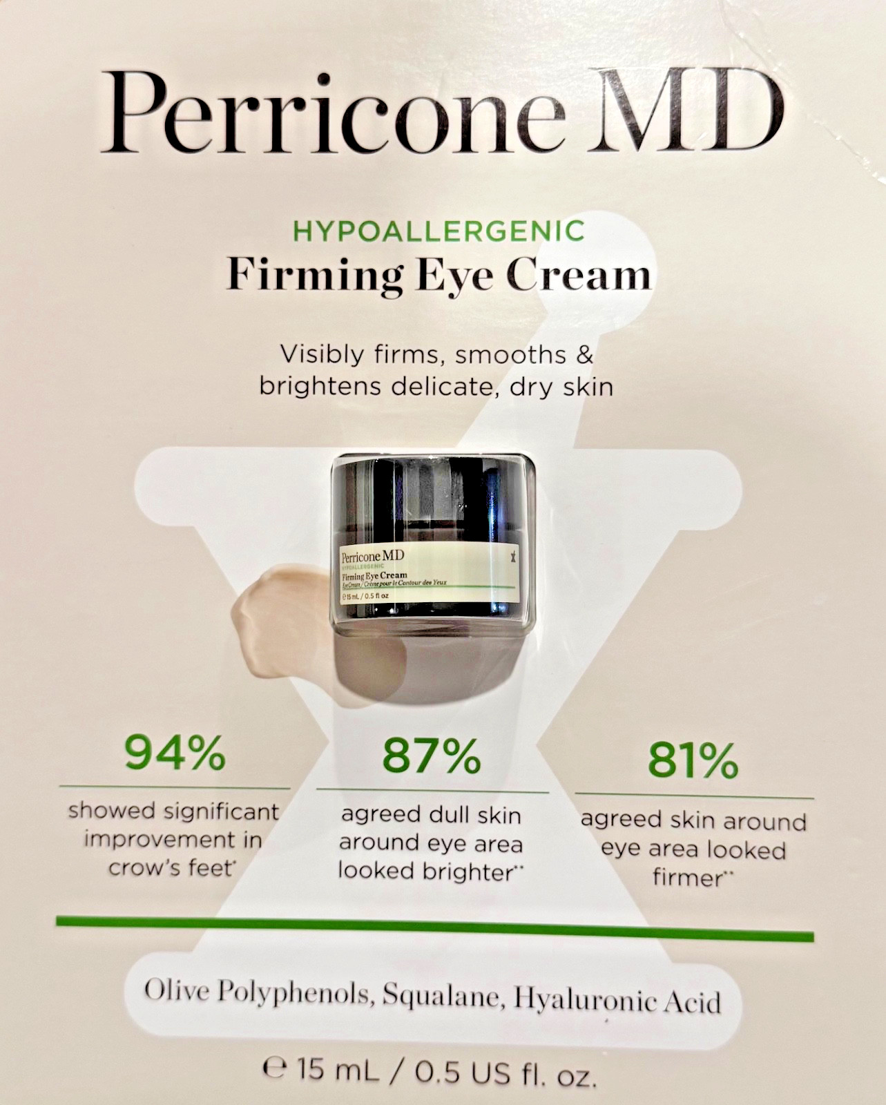 PERRICONE MD HYPOALLERGENIC FIRMING EYE CREAM 15 mL / 0.5 fl oz
