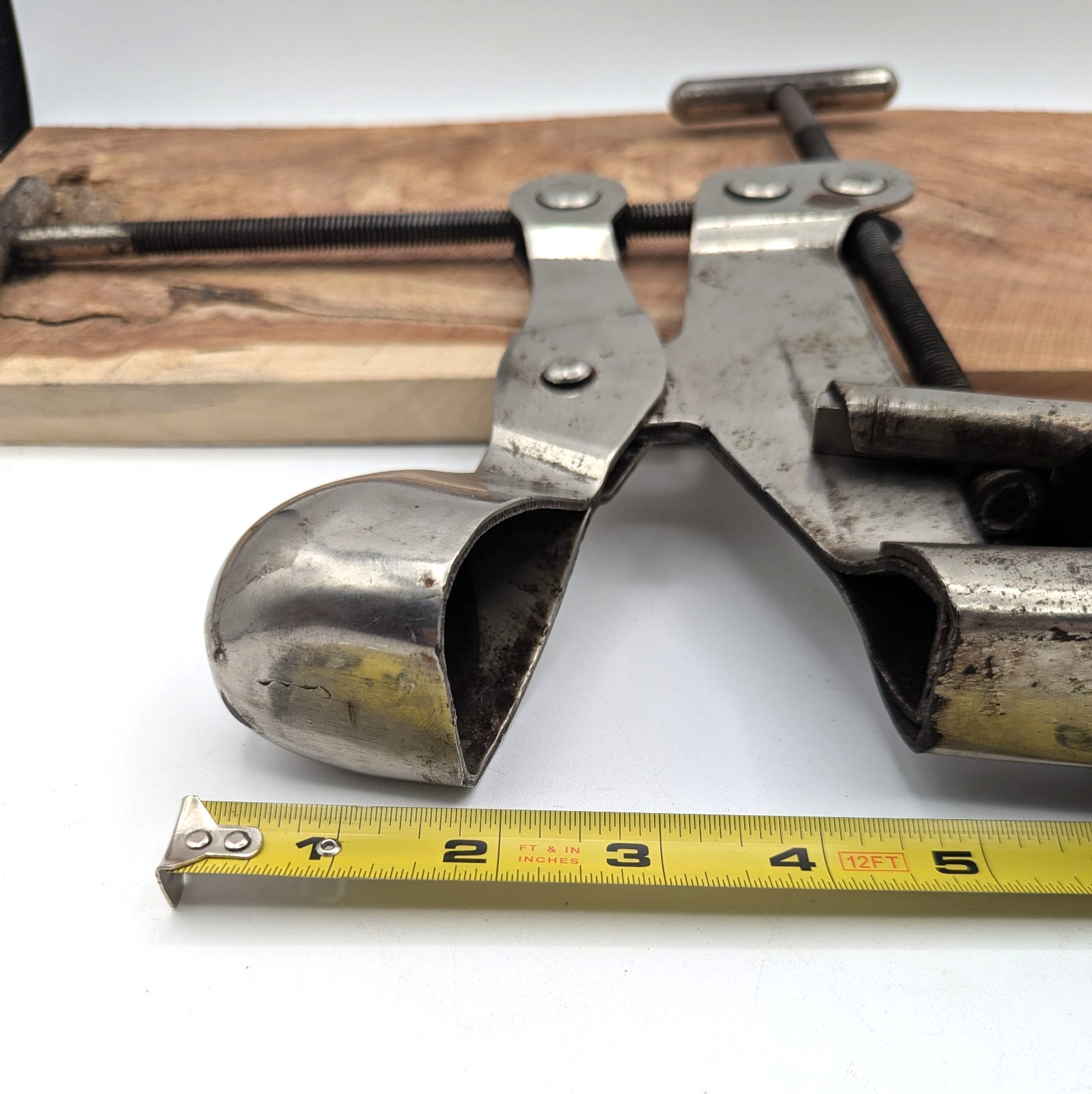 Vintage 1929 Nu-Way Steel Industrial Steampunk Shoe Stretcher Factory Sizer