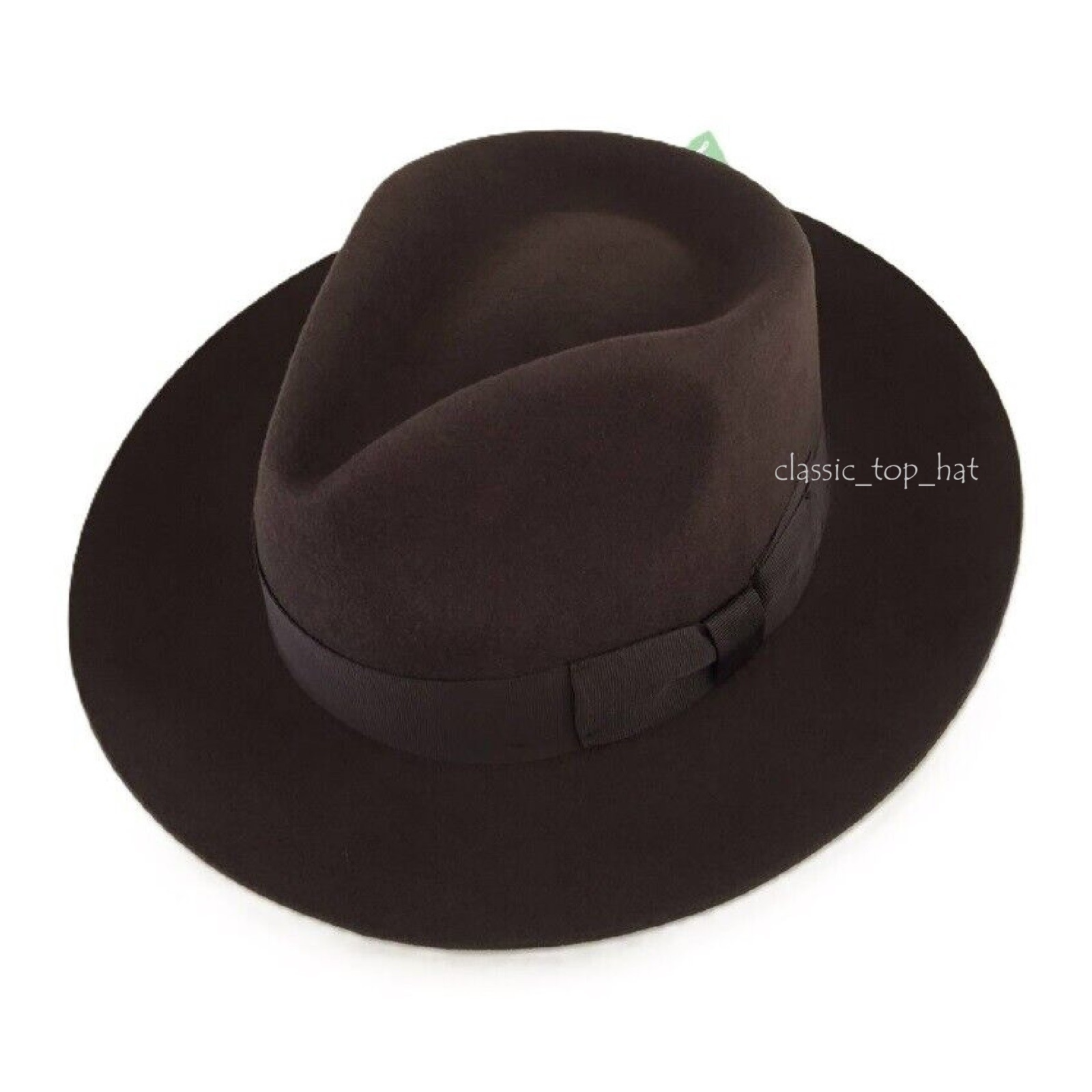 100% Wool Felt Fedora Trilby Hand Made Wider Brim Gents Hat