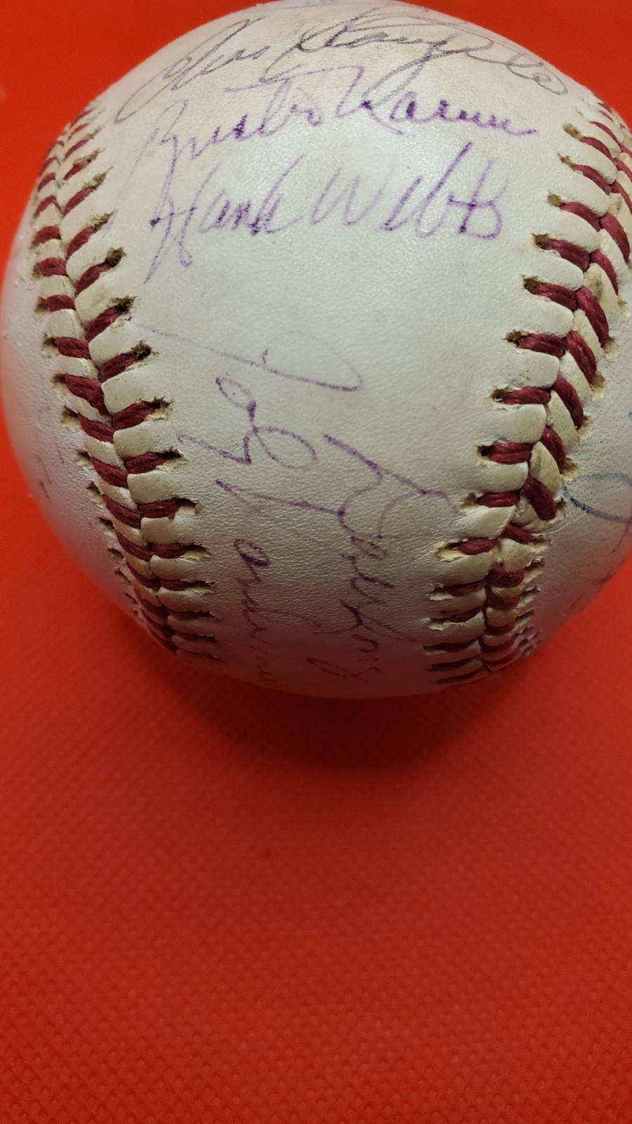 Gary Carter, Enos Slaughter, Gary Templeton Signed Baseball - Beckett - HOF