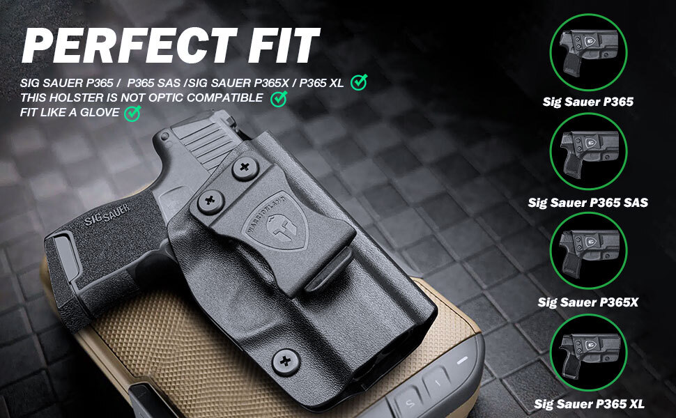 IWB KYDEX Holsters Fit Sig Sauer P365/P365 SAS/P365X/Sig Sauer P365XL Pistol