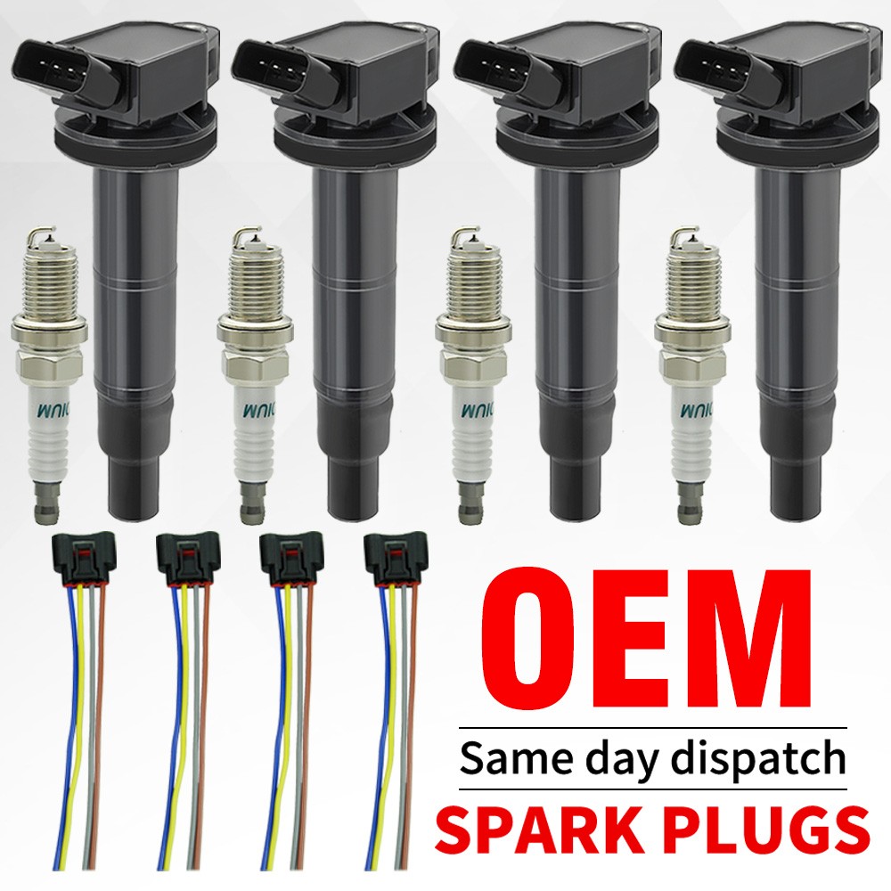 4x Ignition Coil & 4x Iridium Spark Plug OEM For 2002-11 Toyota Camry 2.4L UF333