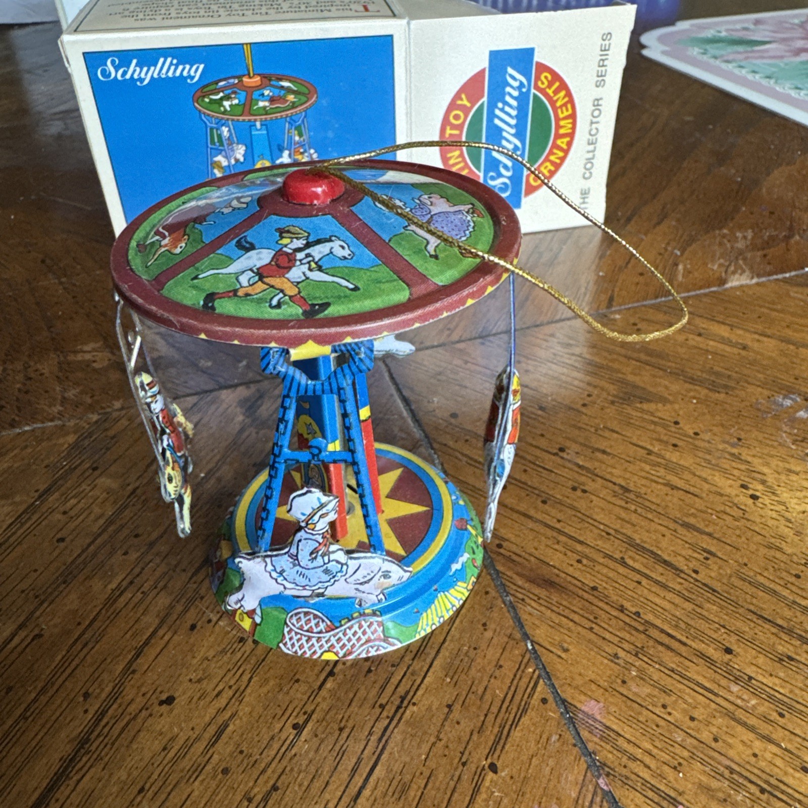 Vintage Schylling Miniature Tin Collector Series 90's Carousel w/Box