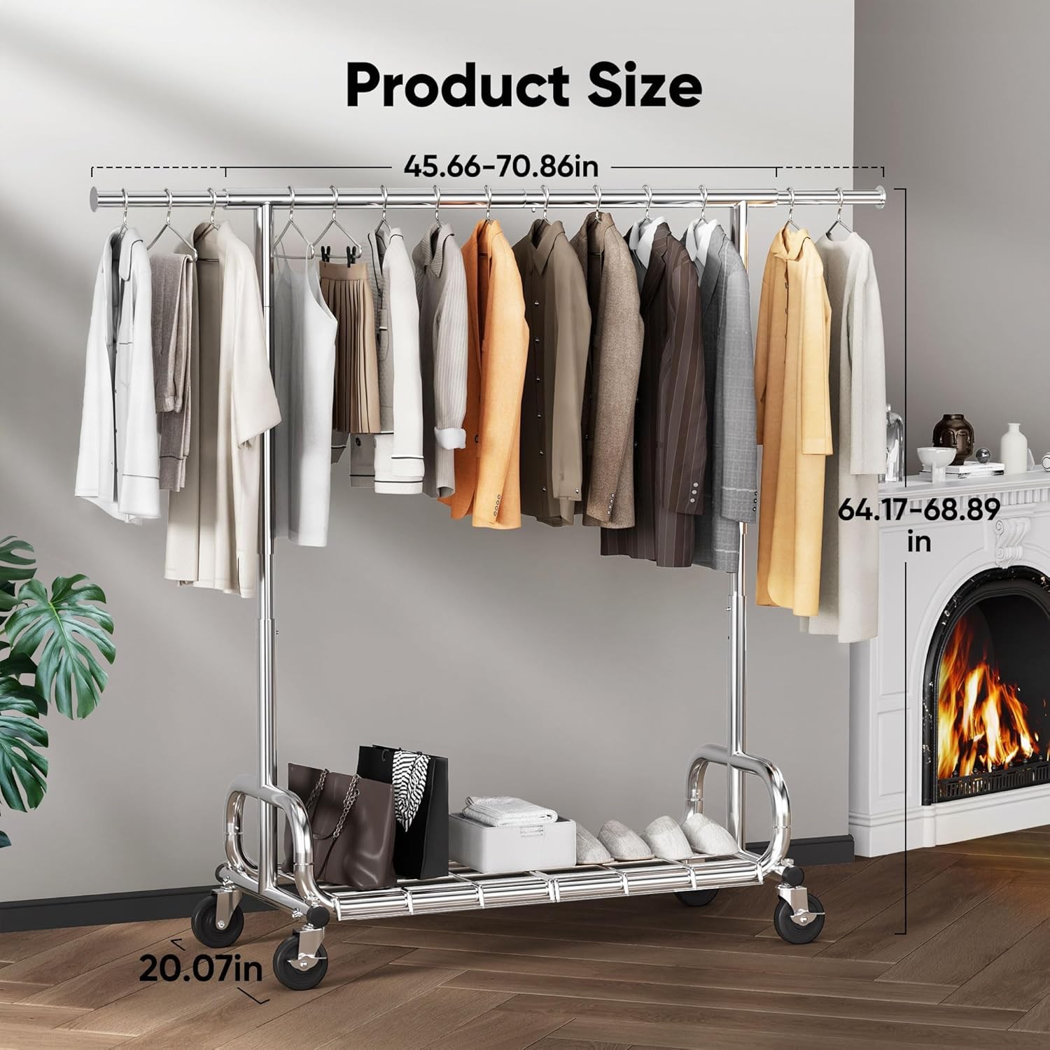 HOKEEPER Clothing Racks Heavy Duty Clothes Rack Adjustable Garment Rack S009