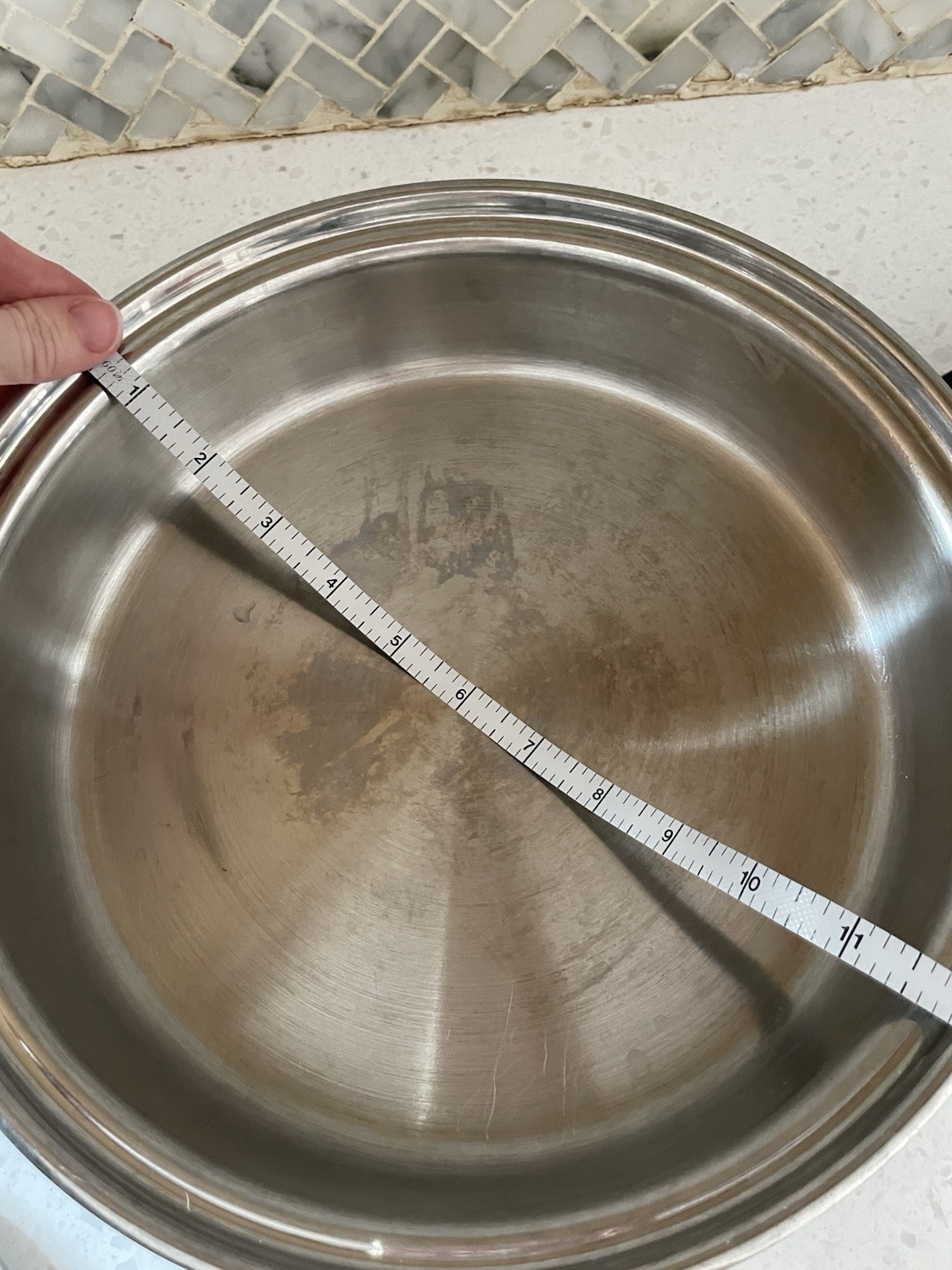 Vintage Amway Queen 3 Ply18/8 Stainless Steel 10-1/2"Frying Pan Not Original Lid