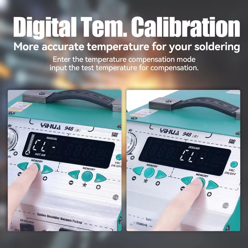 YIHUA 948-II 4-in-1 Digital Desoldering Rework Station Hot Air Soldering Station