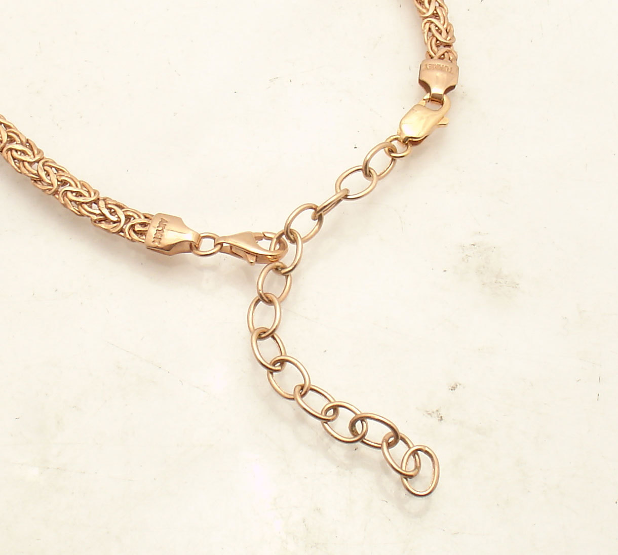 Oval Link Extender Bracelet Chain Necklace Lobster Lock Real 14K Rose Pink Gold