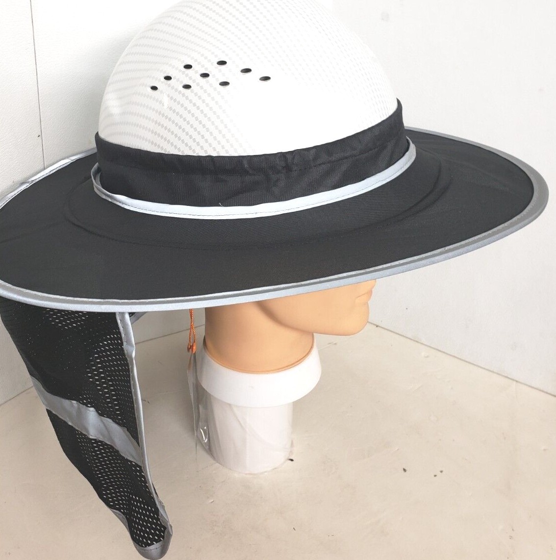 FX SAFETY HARD HAT NECK SHIELD HELMET SUN SHADE HI VIS REFLECTIVE STRIPE