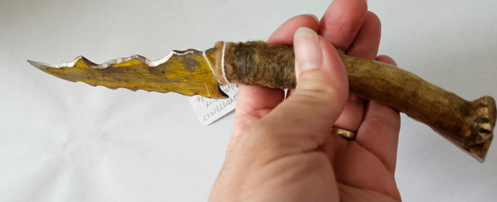 Rare Antique Native American Apache 9" Belt Knife Stag Bone Handle ca 1930