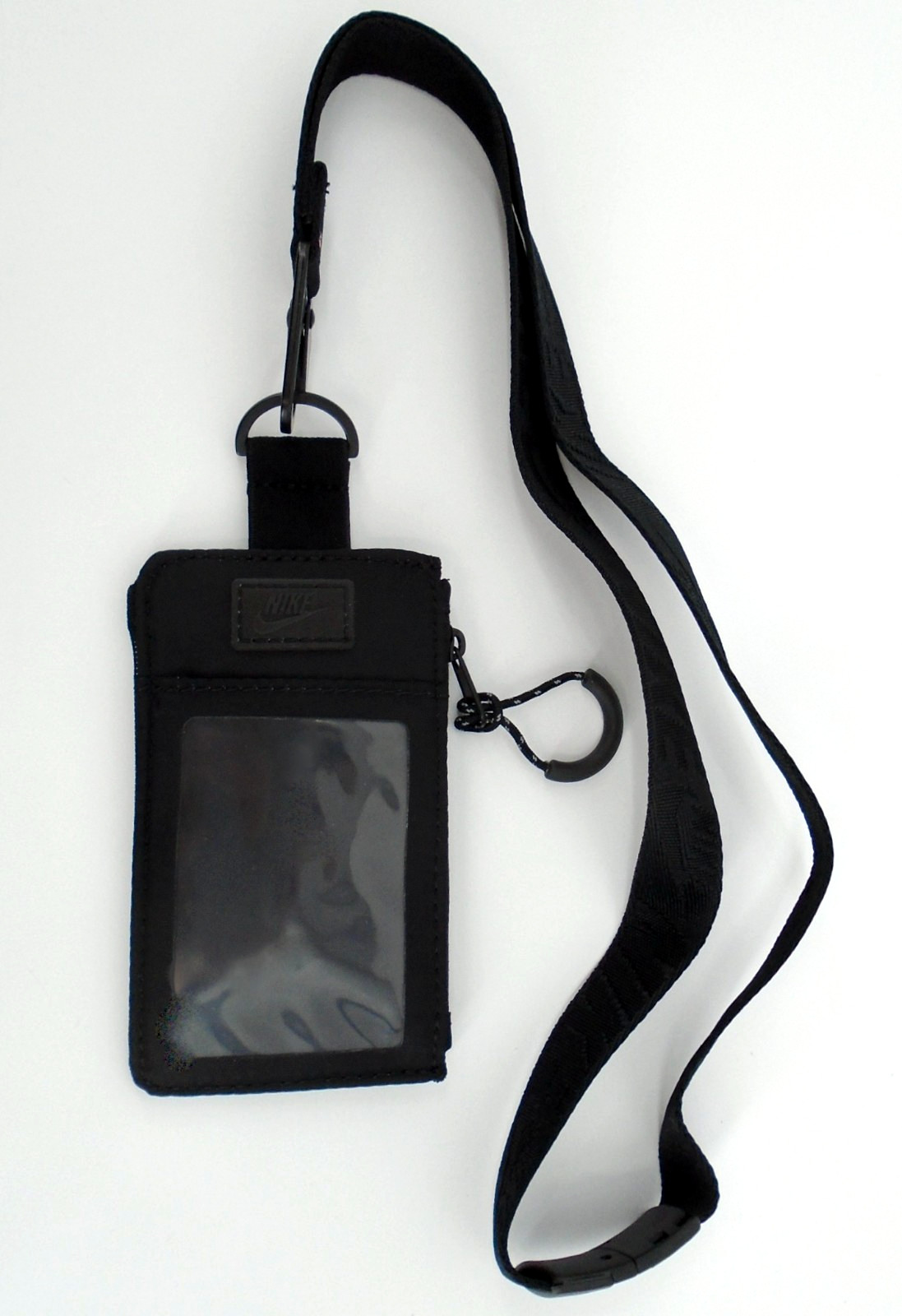 Nike Tech ID Badge Zip Lanyard Key Holder Adult Black