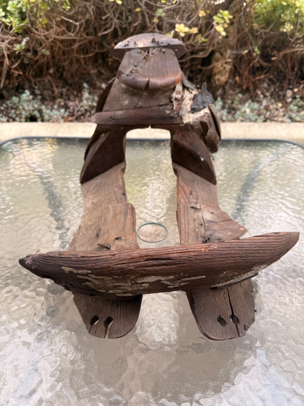 Old Antique Primitive Hand Carved Wooden Saddle Western Americana