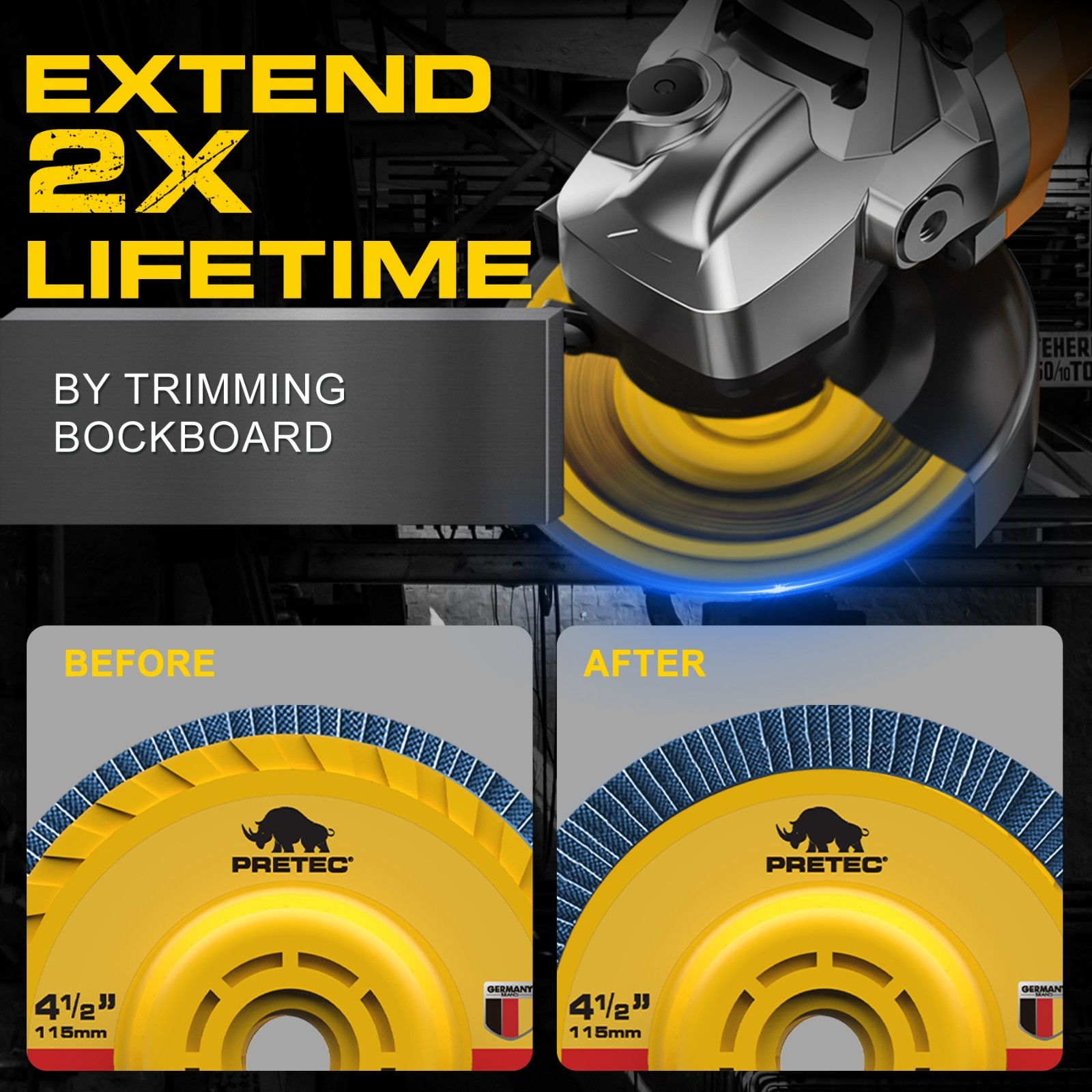 40PC 4-1/2" Tool-Free Flap Discs 40 Grit Zirconia T27 for Angle Grinder Grinding