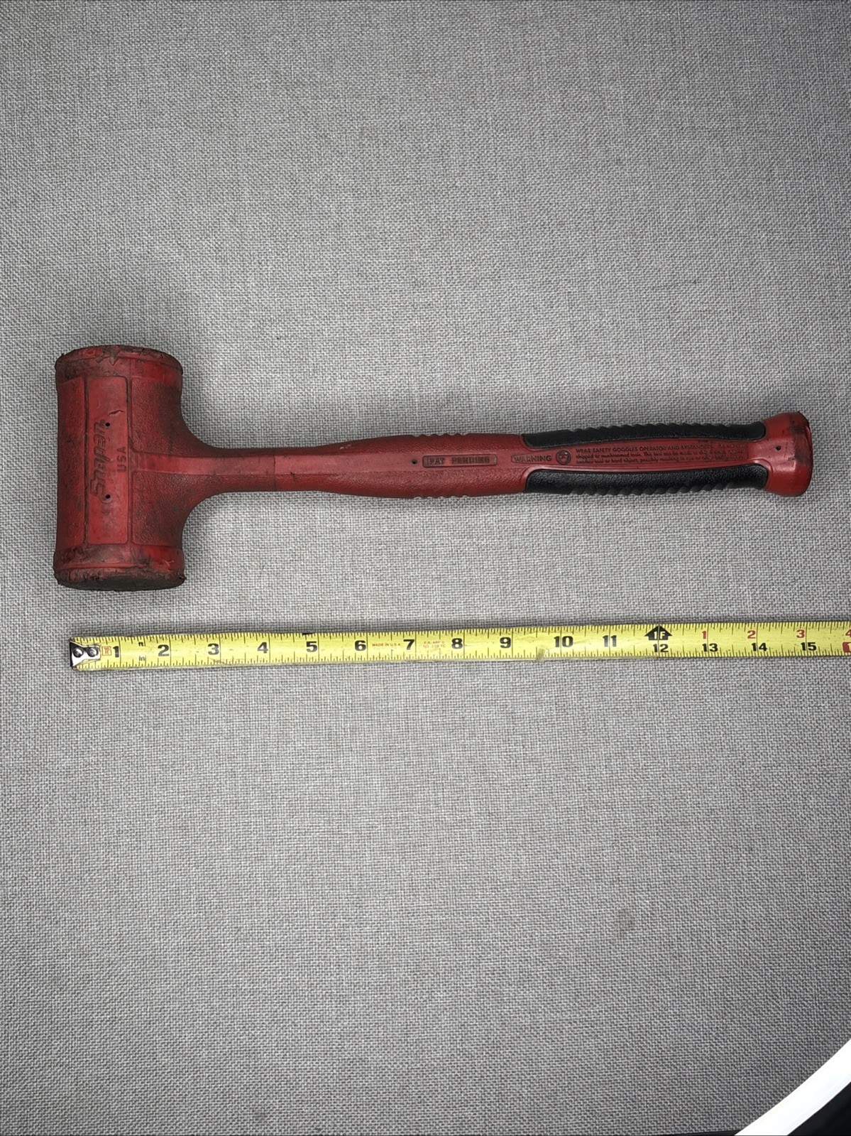 Snap-On Tools 48oz Dead Blow Hammer. HBFE48. Soft Grip. Red