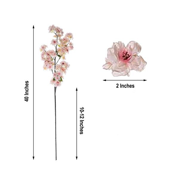 4 BLUSH 40" tall Bushes with Silk Cherry Blossoms Flowers Party Wedding Bouquets