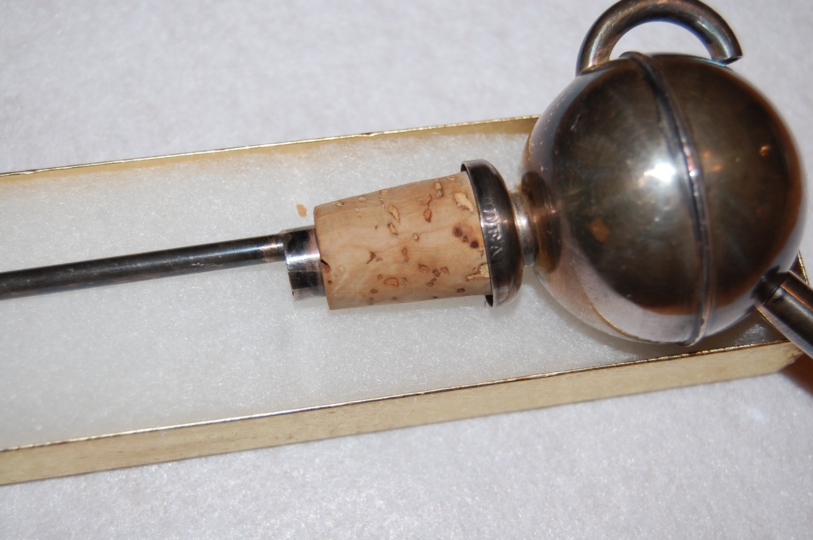 ANTIQUE FRENCH ART DECO IDEAL BREVETTE POURER SPOUT SILVER METAL BAR 1920-30'S