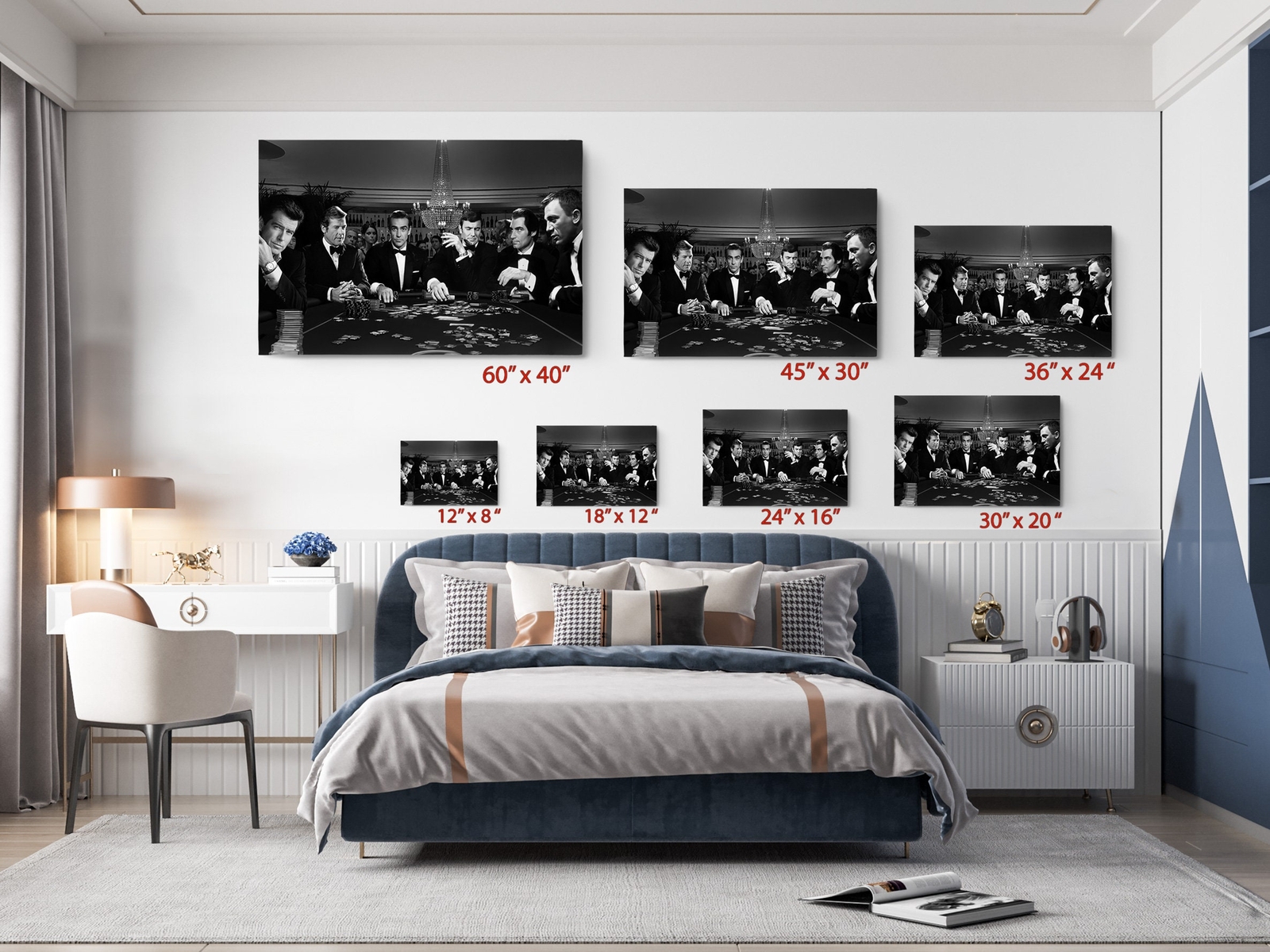 James Bond at the Poker Table Enjoying Gambling - Canvas Print