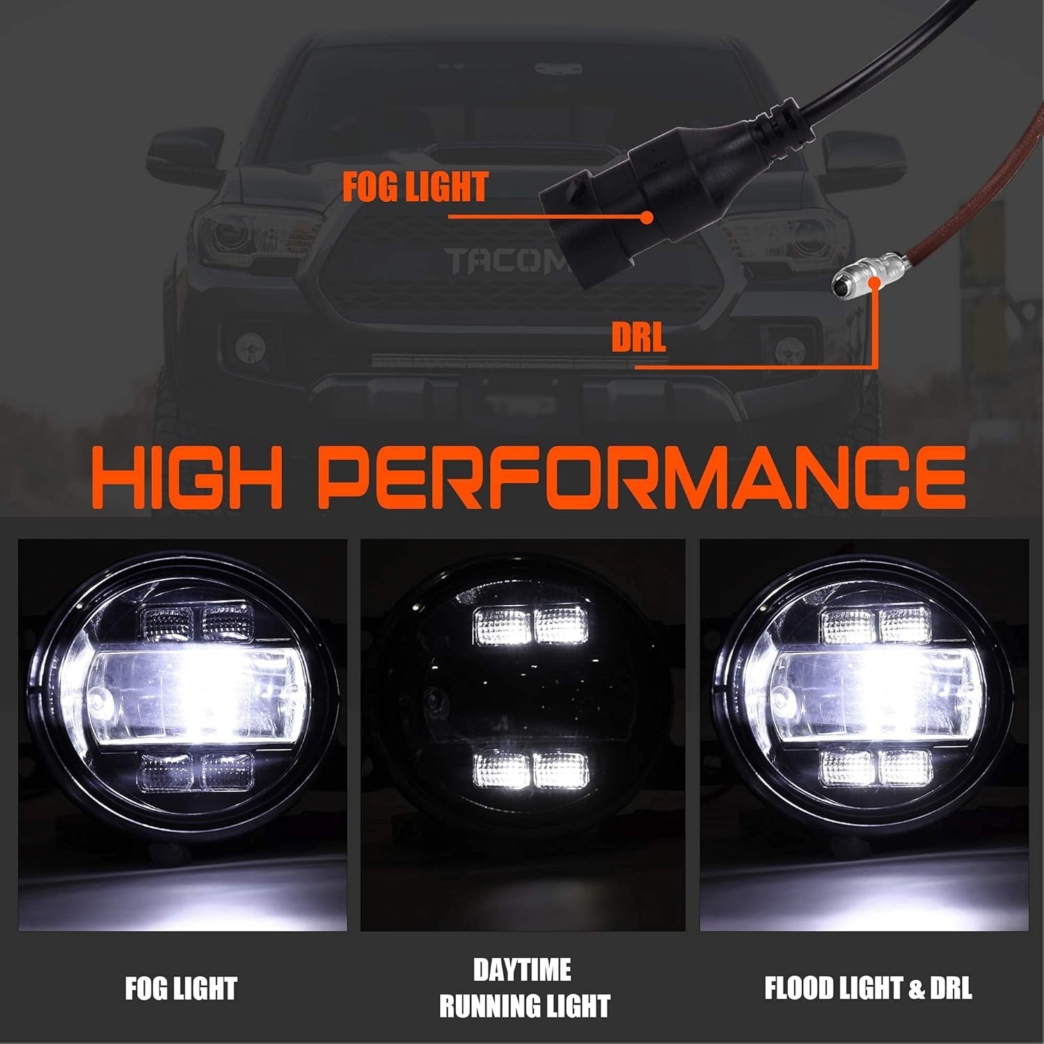 LED Fog Lights with Daytime Running Lights for Tacoma 2016 2017 2018 2019 2020 2