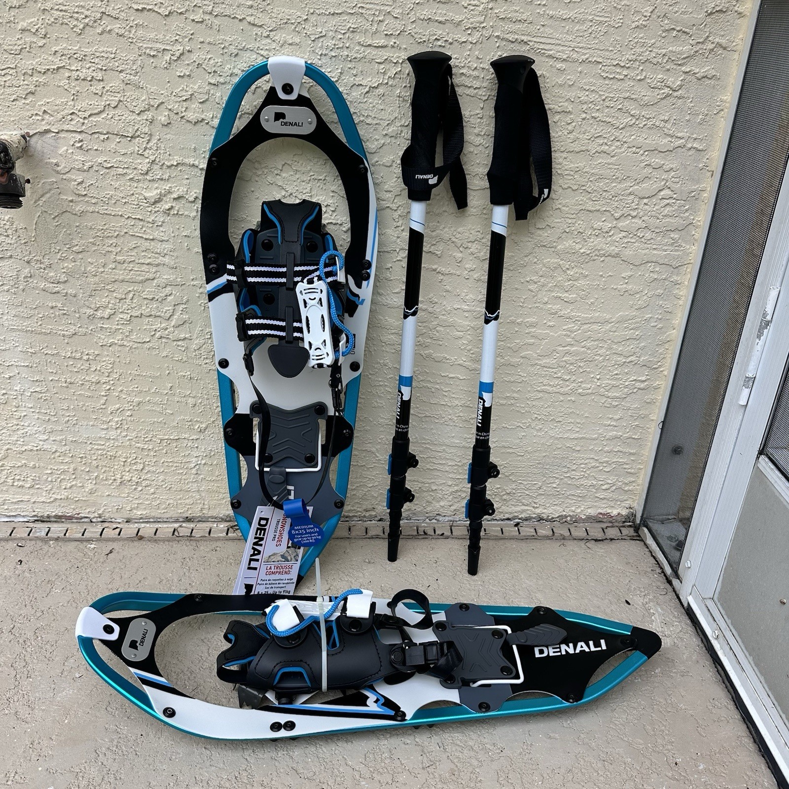 Denali Pro Snowshoes Kit 8x25 | Winter Hiking Set w/Poles, Carry Bag, 200 lb