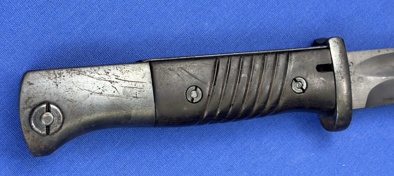 Vintage 1940 German WWII E. Pack & Sohn Bayonet & Scabbard Matching Number Frog